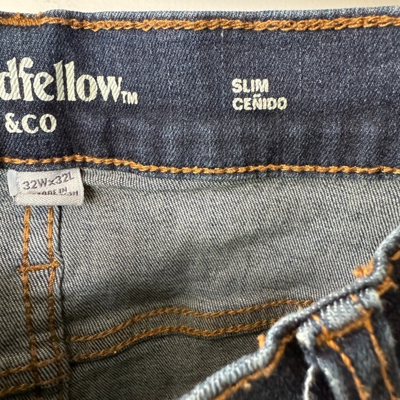 Goodfellow Dark Rinse Denim Slim Fit Straight Leg Total Flex Jeans Sz 32 x 32 - Picture 7 of 11